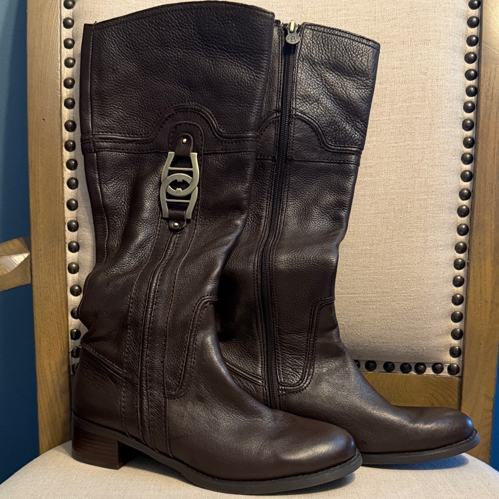Etienne Aigner “Codona” Knee High Leather Heeled Boots, Size 8
